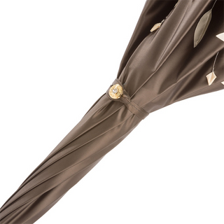 Hand embroidered luxury handmade Italian double cloth umbrella handle