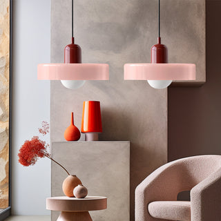 Suspension Bauhaus – Lampe LED moderne à deux têtes en verre pour salle à manger
