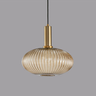 Vintage pendant lamp with lantern glass shade