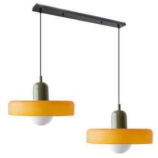Suspension Bauhaus – Lampe LED moderne à deux têtes en verre pour salle à manger