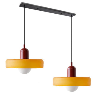 Suspension Bauhaus – Lampe LED moderne à deux têtes en verre pour salle à manger