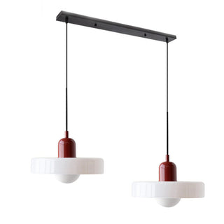 Suspension Bauhaus – Lampe LED moderne à deux têtes en verre pour salle à manger