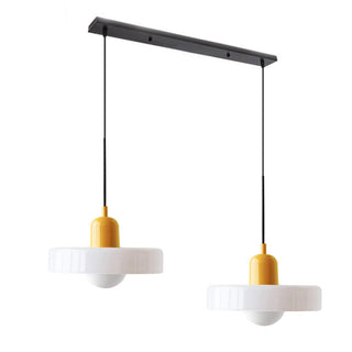 Suspension Bauhaus – Lampe LED moderne à deux têtes en verre pour salle à manger