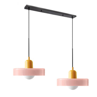 Suspension Bauhaus – Lampe LED moderne à deux têtes en verre pour salle à manger