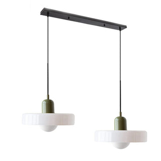 Suspension Bauhaus – Lampe LED moderne à deux têtes en verre pour salle à manger