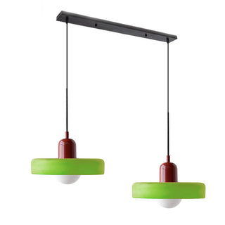 Suspension Bauhaus – Lampe LED moderne à deux têtes en verre pour salle à manger