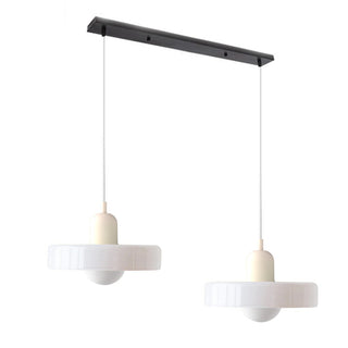 Suspension Bauhaus – Lampe LED moderne à deux têtes en verre pour salle à manger