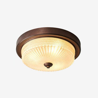 Retro Bedroom Ceiling Lamp - Vintage Round Iron Glass Fixture | Energy Efficient Lighting