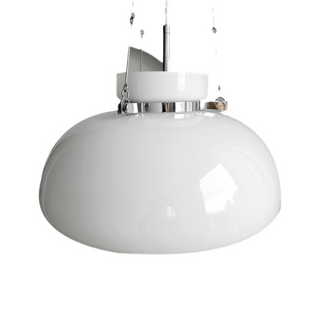Lámpara colgante vintage – Lámpara de cúpula de vidrio opalino ajustable con iluminación ambiental cálida
