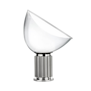 Black aluminum desk lamp front — minimalist gloss white