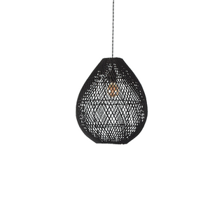 Kitchen pendant with handwoven black rattan wicker