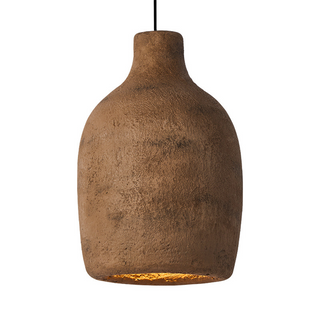 Postmodern pendant detail — artistic pottery ceiling fixture