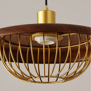 Iron hollow pendant top view — wrought iron ceiling fixture