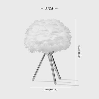 Elegant feather table lamp — tripod base warm setting