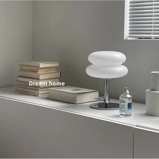 Nordic minimalist round table lamp — metal glass LED décor