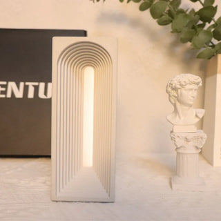 Architectural cement lamp — designer LED fixture wide