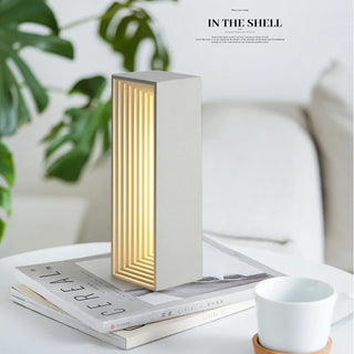 Designer cement table lamp side — architectural LED style