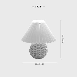 Ceramic rattan LED lamp — vintage Scandinavian ambient