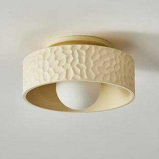 French Cream Ceiling Light - Modern Minimalist Polystyrene Fixture for Living Room