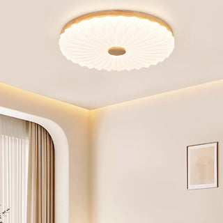 Round white acrylic vintage ceiling lamp, energy saving LED light