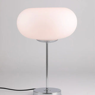Vintage donut lamp wide view — mixed metal design