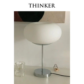 Apple donut table lamp setting — bedroom warm ambient