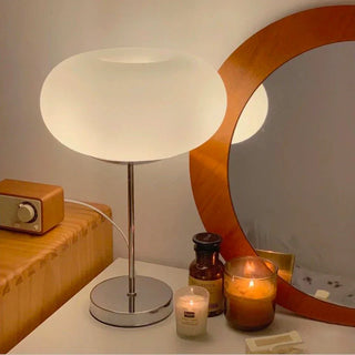 Apple donut table lamp — vintage mixed metal bedroom light