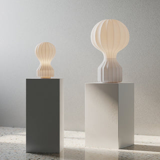 Modern lantern lamp close-up — creamy white Scandinavian