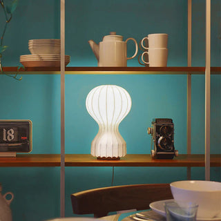 Creamy white lantern lamp — Scandinavian modern ambient