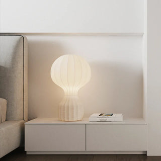 Modern Scandinavian lantern table lamp — creamy white shade