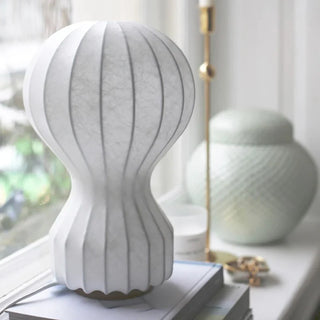 Scandinavian lamp creamy white — modern lantern warm glow