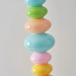 Rainbow glass lamp — colorful unique living room setting