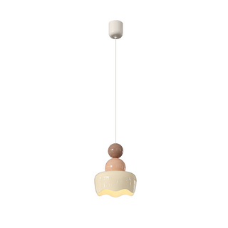 Lámpara colgante de cabecera - Lámpara colgante color crema con altura ajustable e iluminación de brillo cálido