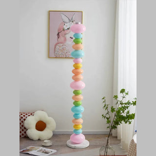 Rainbow glass floor lamp front — colorful unique design