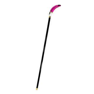 24K gold toucan hand-enamelled brass handle Italian luxury walking cane close-up