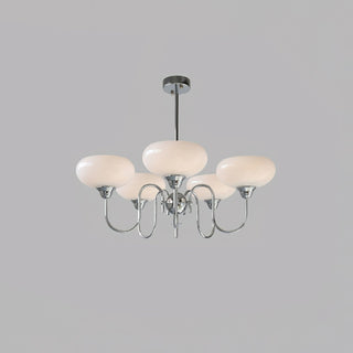 Mid century chandelier creamy persimmon glass vintage ceiling