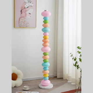Colorful glass floor lamp ambient — rainbow warm interior