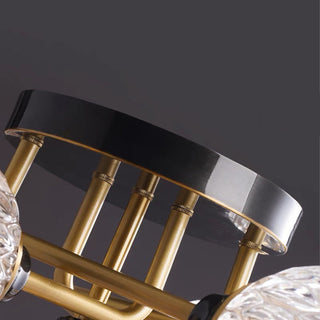 Five-bulb copper ceiling lamp semi-flush – luxury bedroom installed