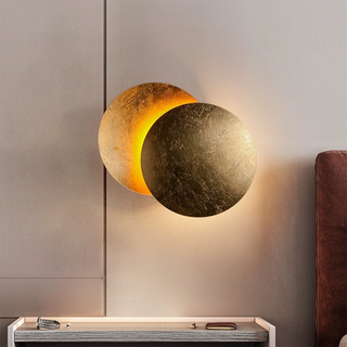 Circle LED rotating wall sconce modern — creative fixture