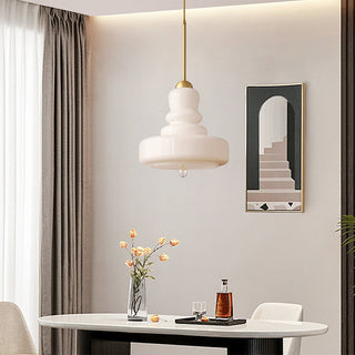 Pendentif gourde colorée – Suspension Bauhaus avec finition verre et laiton