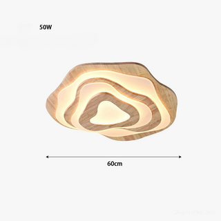 Natural Wood Ceiling Light – Modern LED Acrylic Lamp | Stylish Surface Mount
