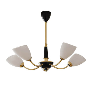 Modern brass medieval black chandelier wide — glass bedroom warm