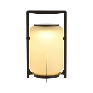 Outdoor solar lamp side — modern warm ambient glow