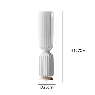 Modern Floor Lamp – White Fabric LED Lighting | Slender Standing Lamp