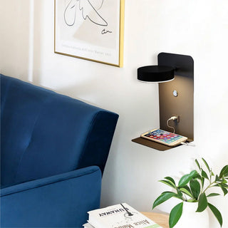 LED warm glow wall sconce USB charger — modern lamp