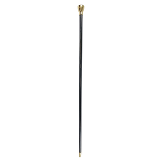 Gold plated tanzanite crystal black beechwood Italian luxury walking cane close-up