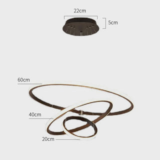 Modern LED ring chandelier ambient — adjustable hanging warm glow