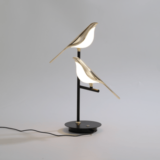 Golden bird touch lamp front — modern alloy acrylic design