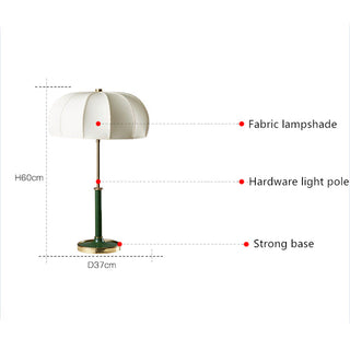 Metal bedside fabric lamp wide view — modern E27 warm