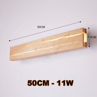 Modern LED solid wood rectangular wall sconce — fixture